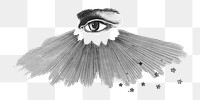 Observing eye png, Master's carpet illustration on transparent background. Remixed by rawpixel.