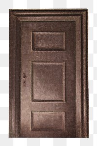 Vintage door png illustration by Vilhelm Hammershøi., transparent background. Remixed by rawpixel.