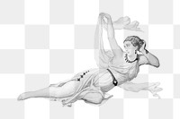 Vintage goddess png green dress illustration on transparent background. Remixed by rawpixel.