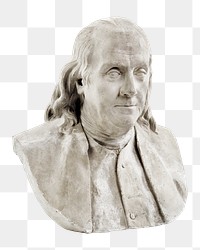 Benjamin Franklin png sculpture by Hiram Powers, transparent background. Remixed by rawpixel.