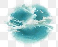 Night sky png vintage, transparent background. Remixed by rawpixel. 