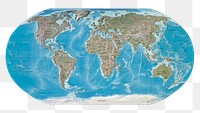 Flat world map png geography, transparent background. Remixed by rawpixel. 