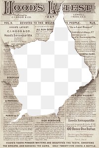 Ripped newspaper png, transparent background. Remixed by rawpixel. 