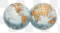 Vintage globe ball png geography, transparent background. Remixed by rawpixel. 