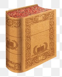 Vintage book png, transparent background. Remixed by rawpixel. 