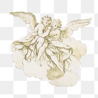 Vintage cherubs png fantasy, transparent background. Remixed by rawpixel. 