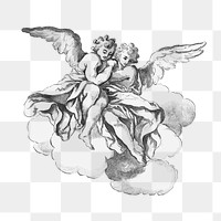 Vintage cherubs png fantasy, transparent background. Remixed by rawpixel. 