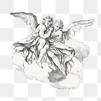 Vintage cherubs png fantasy, transparent background. Remixed by rawpixel. 