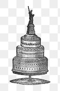 Vintage cake png Statue of Liberty, transparent background. Remixed by rawpixel. 