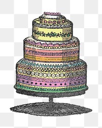 Vintage cake png food, transparent background. Remixed by rawpixel. 