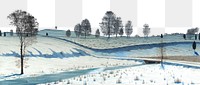 Winter landscape png border, transparent background. Remixed by rawpixel. 