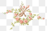 Vintage pink flower png, transparent background. Remixed by rawpixel. 