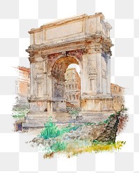 Arch of Titus png Rome's architecture, transparent background. Remixed by rawpixel. 