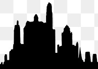 Silhouette buildings png border , transparent background. Remixed by rawpixel. 