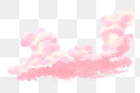 Vintage cloud png pink, transparent background. Remixed by rawpixel. 