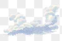 Vintage cloud png, transparent background. Remixed by rawpixel. 