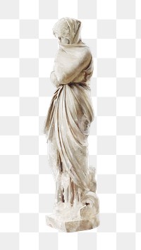 Vintage female sculpture png, transparent background. Remixed by rawpixel. 