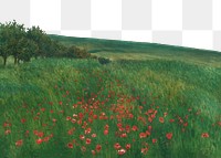 Flower field png, transparent background. Remixed by rawpixel. 