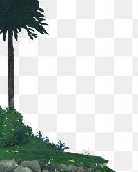 Vintage tree border png tropical, transparent background. Remixed by rawpixel. 