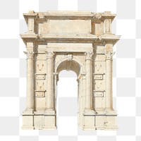 Arch of Trajan png Italian architecture, transparent background. Remixed by rawpixel. 