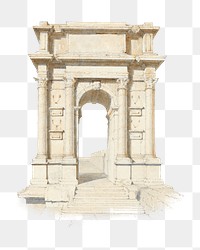 Arch of Trajan png Italian architecture, transparent background. Remixed by rawpixel. 