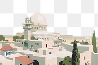 Jerusalem border png chromolithography art, transparent background. Remixed by rawpixel. 