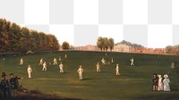 Vintage cricket field png sport, transparent background. Remixed by rawpixel. 