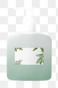 Pump bottle png gradient green, transparent background