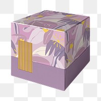 Purple box png product packaging, transparent background