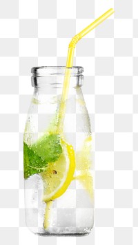 Lemonade juice png collage element, transparent background