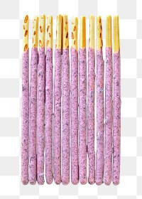 Png sugar coated bread stick, isolated image, transparent background