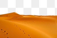 PNG Sand dunes, desert travel border, transparent background