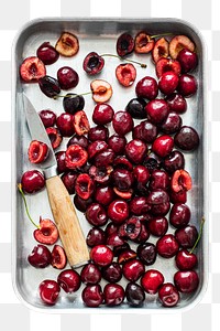 Baked cherries png on transparent background