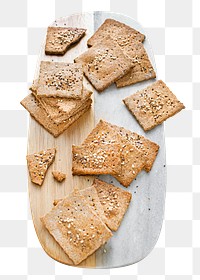 Rye crackers png, food element, transparent background