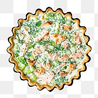 Salmon tart png, food element, transparent background