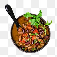 Bean soup png collage element, transparent background