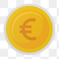 PNG Euro coin icon sticker transparent background