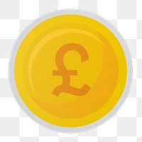 PNG Pound sterling coin icon sticker transparent background