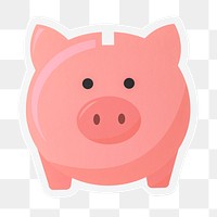 PNG piggy bank icon sticker transparent background