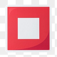 PNG Red stop button  icon sticker transparent background