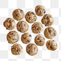 Chocolate cookies png collage element, transparent background