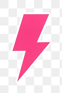 PNG Pink  lightning bolt sticker transparent background