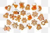 Christmas gingerbread png, food element, transparent background