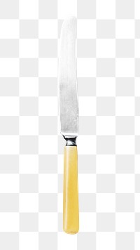 Png metal table knife, isolated image, transparent background