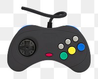 PNG Vintage black wire game controller, collage element, transparent background