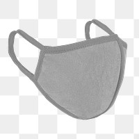 Gray face mask png new normal, transparent background