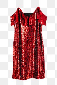 Png red sequin dress, isolated image, transparent background