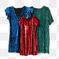 Png sequin dresses, isolated image, transparent background