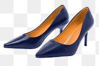 Blue high heels png, women's shoes transparent background 