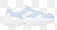 Blue sneakers png unisex footwear, transparent background